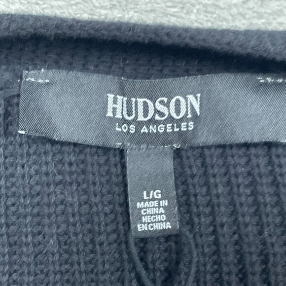 Hudson Los Angeles Cotton Buttondown Cardigan Black Size Large a1275 - Picture 4 of 9